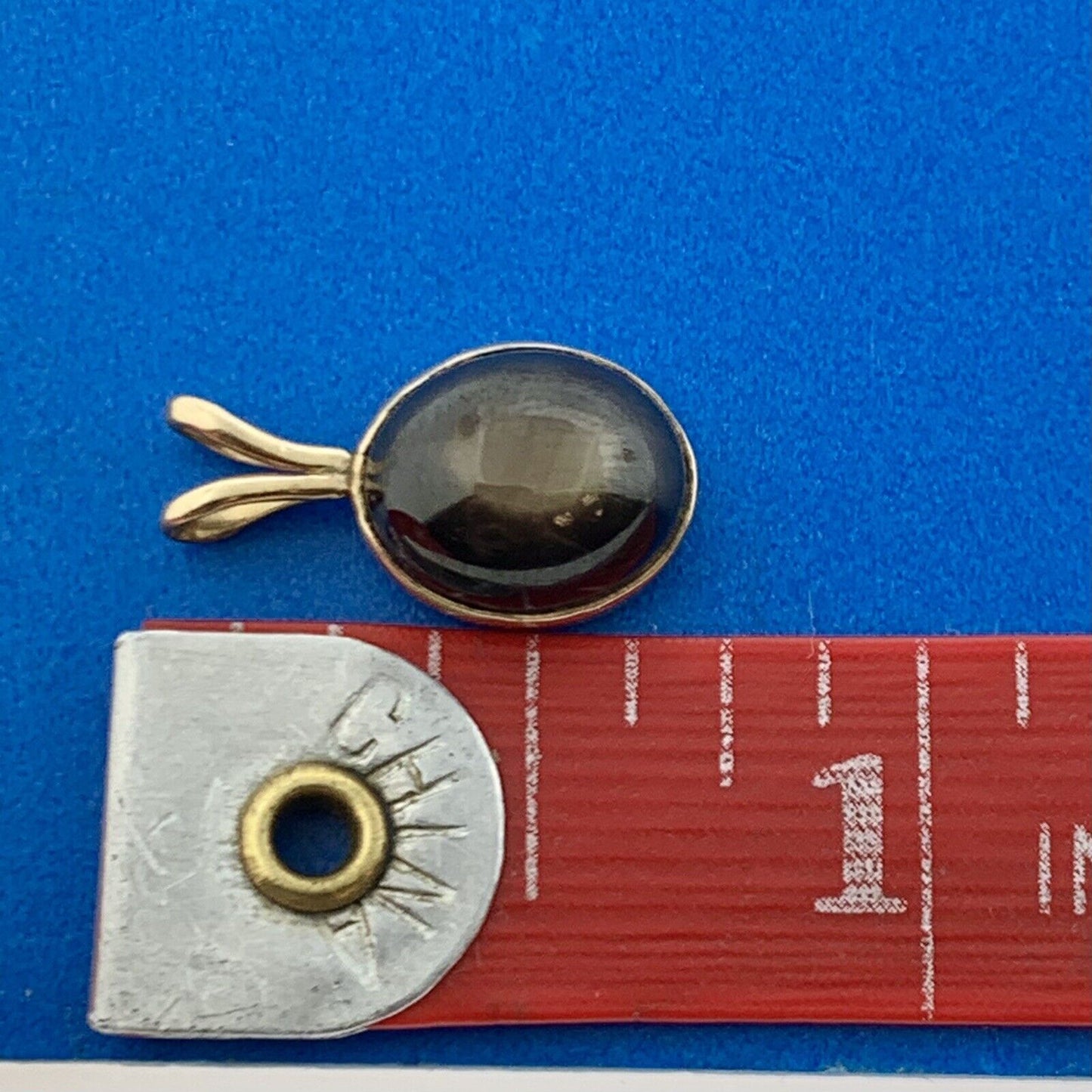 Lovely 14K Yellow Gold Black Star Sapphire Petite Charm Pendant