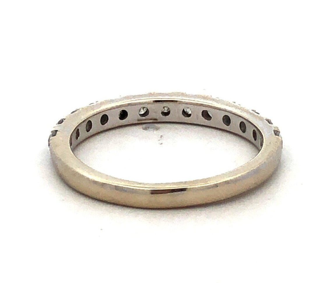 Designer 14K White Gold Round Diamond Wedding Anniversary Stackable Band Ring