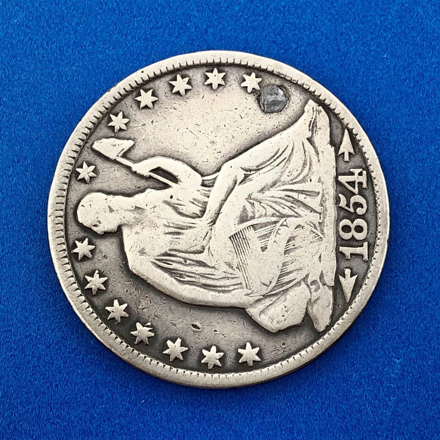 1854 O Seated Silver Half Dollar Type 3 Two Year Type Key New Orleans Mint Coin