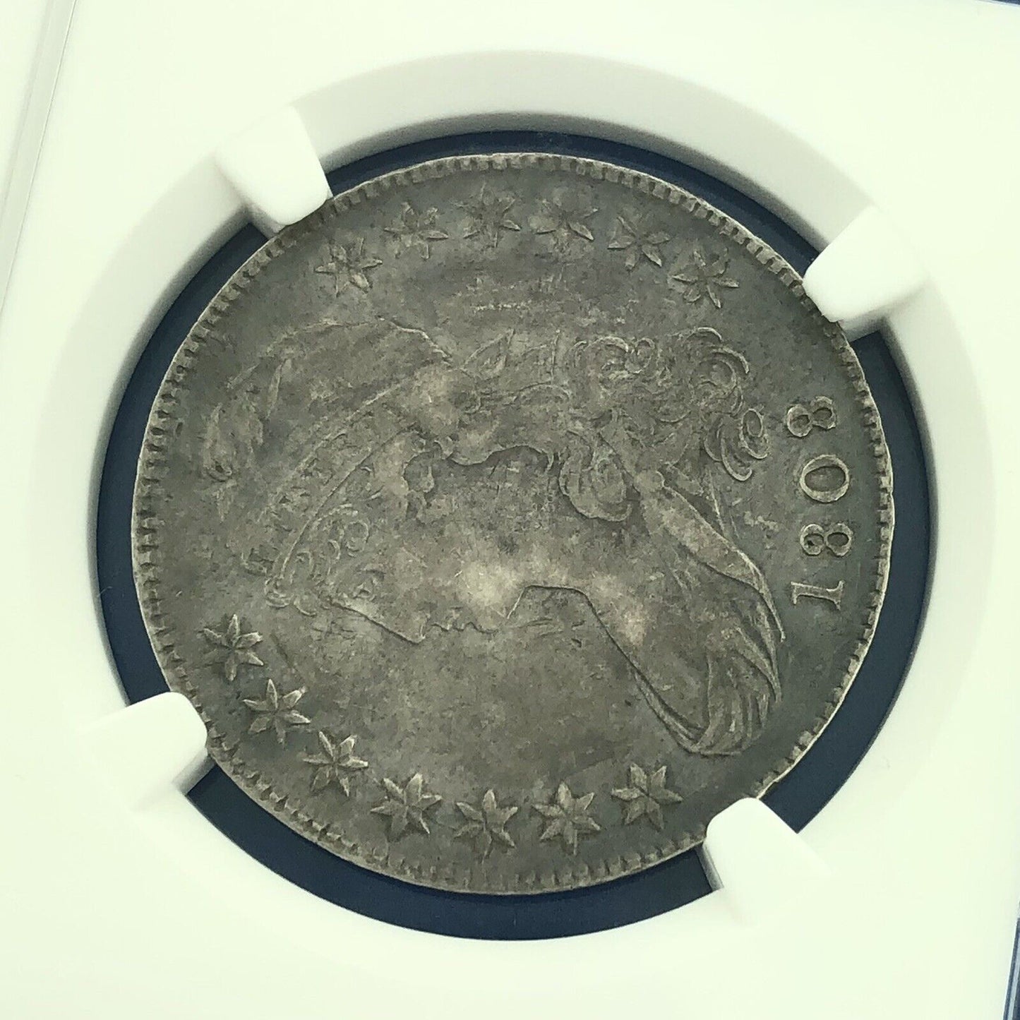 1808/7 Capped Bust Silver Half Dollar 50c Lettered Edge NGC VF30 O-101 Coin