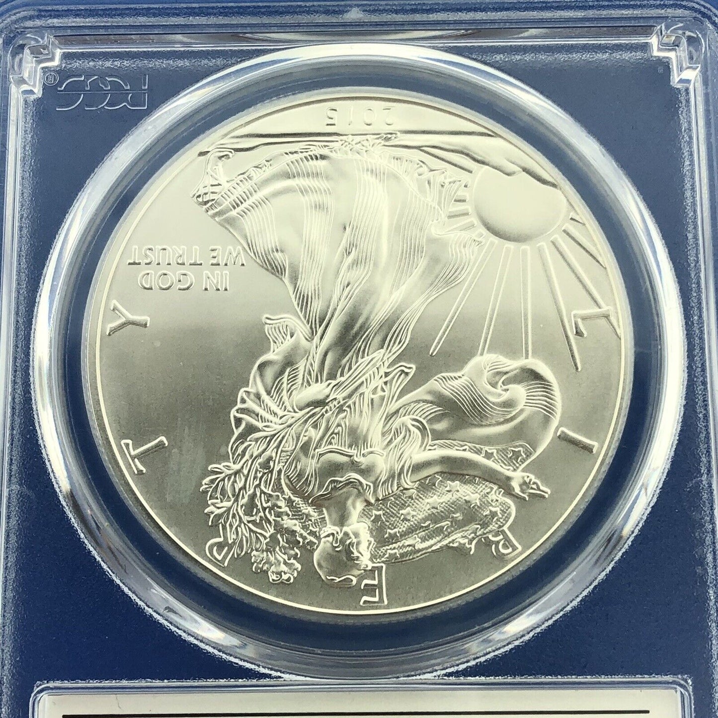 2015 W Burnished 1 Oz American Silver Eagle John Mercanti Label PCGS SP70