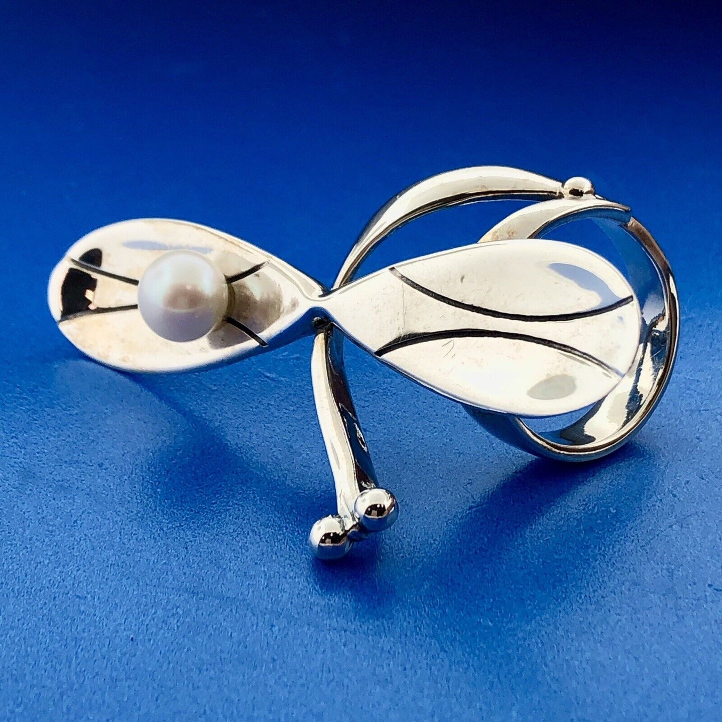 Carolyn Pollack R Moon 925 Sterling Silver Pearl Navajo Artisan Finger Ring