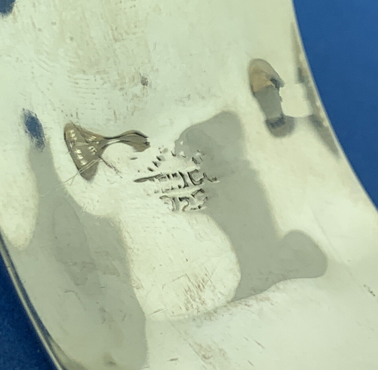 Vintage Taxco 925 Sterling Silver Polka Dot Wide Statement Hinged Cuff Bracelet