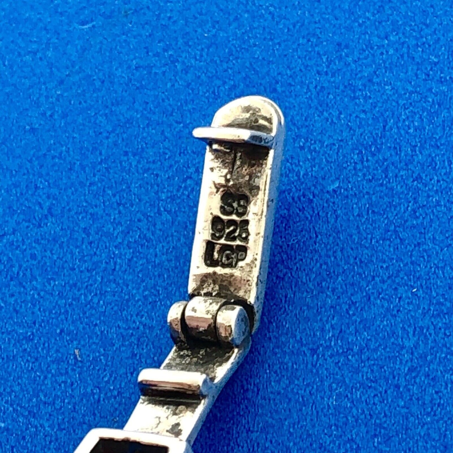 Designer LCP Sterling Silver 925 Marcasite Encrusted Panel Link Bracelet