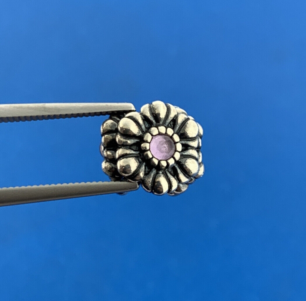 Authentic PANDORA 925 Sterling Silver Amethyst Birthday Blooms 790580AM Charm