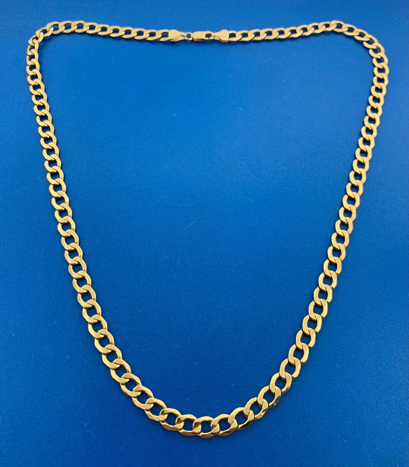 Italian Designer RL 10k Yellow Gold Cuban Curb Link 22" Chain Necklace