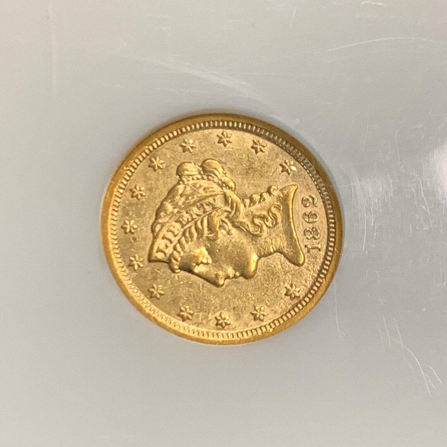 1862 S San Francisco $2.50 Coronet Head 90% Gold Quarter Eagle NGC AU53 Coin