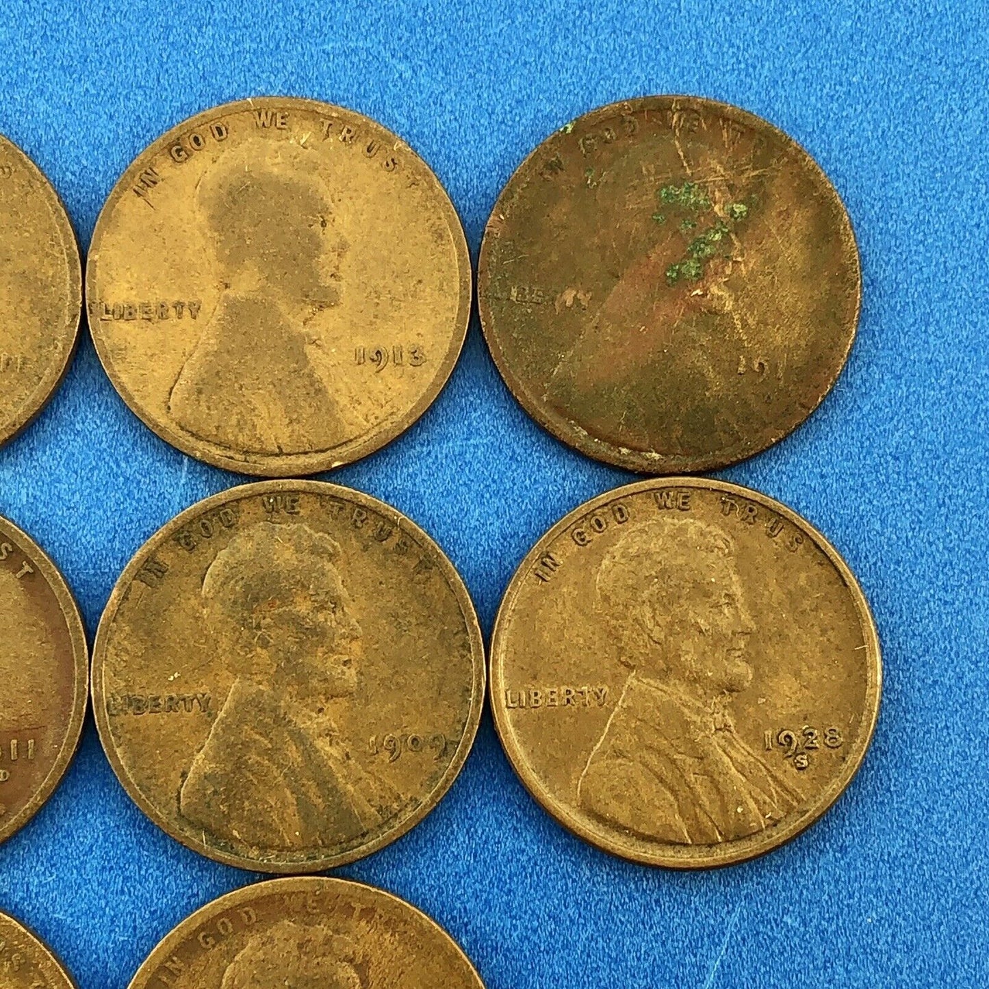 1909 P Mixed Date Mixed Mint Early Lincoln Small One Cent Penny 14 Coin Lot