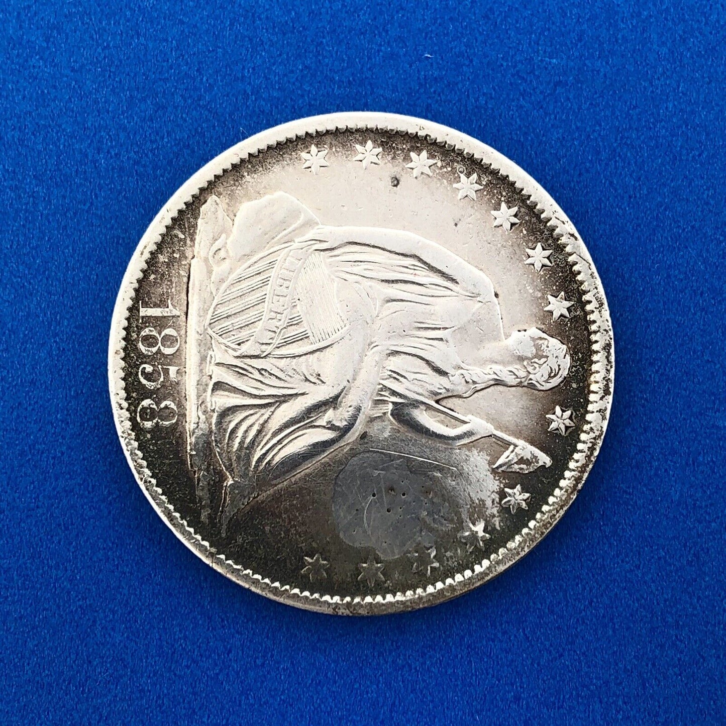 1858 O Silver Seated Liberty Half Dollar New Orleans Possible Lamination Error