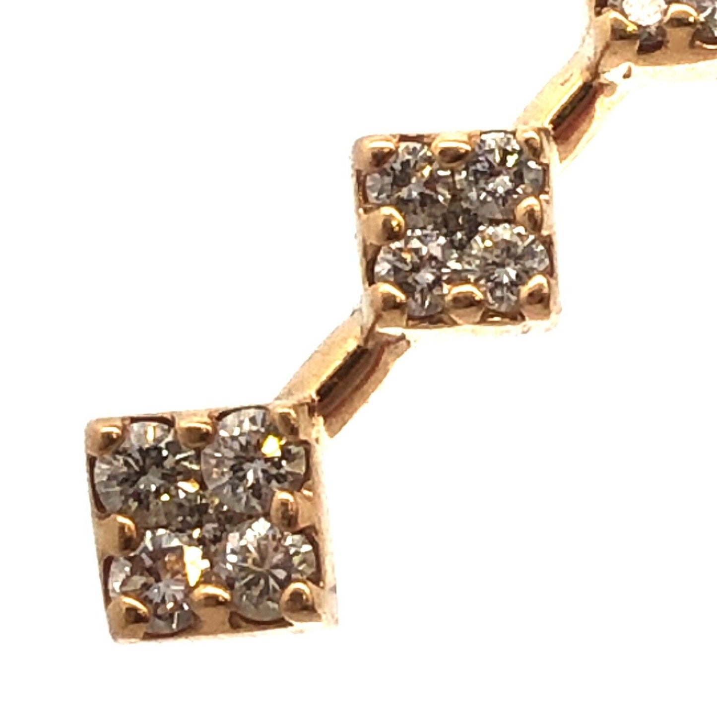 Stunning 14k Yellow Gold 3 Three Drop Diamond Pendant