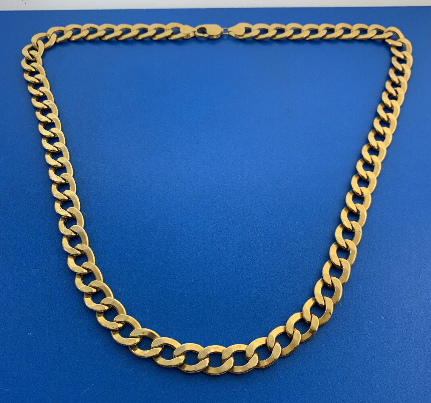 Designer GS 10K Yellow Gold Cuban Curb Link Chain Necklace