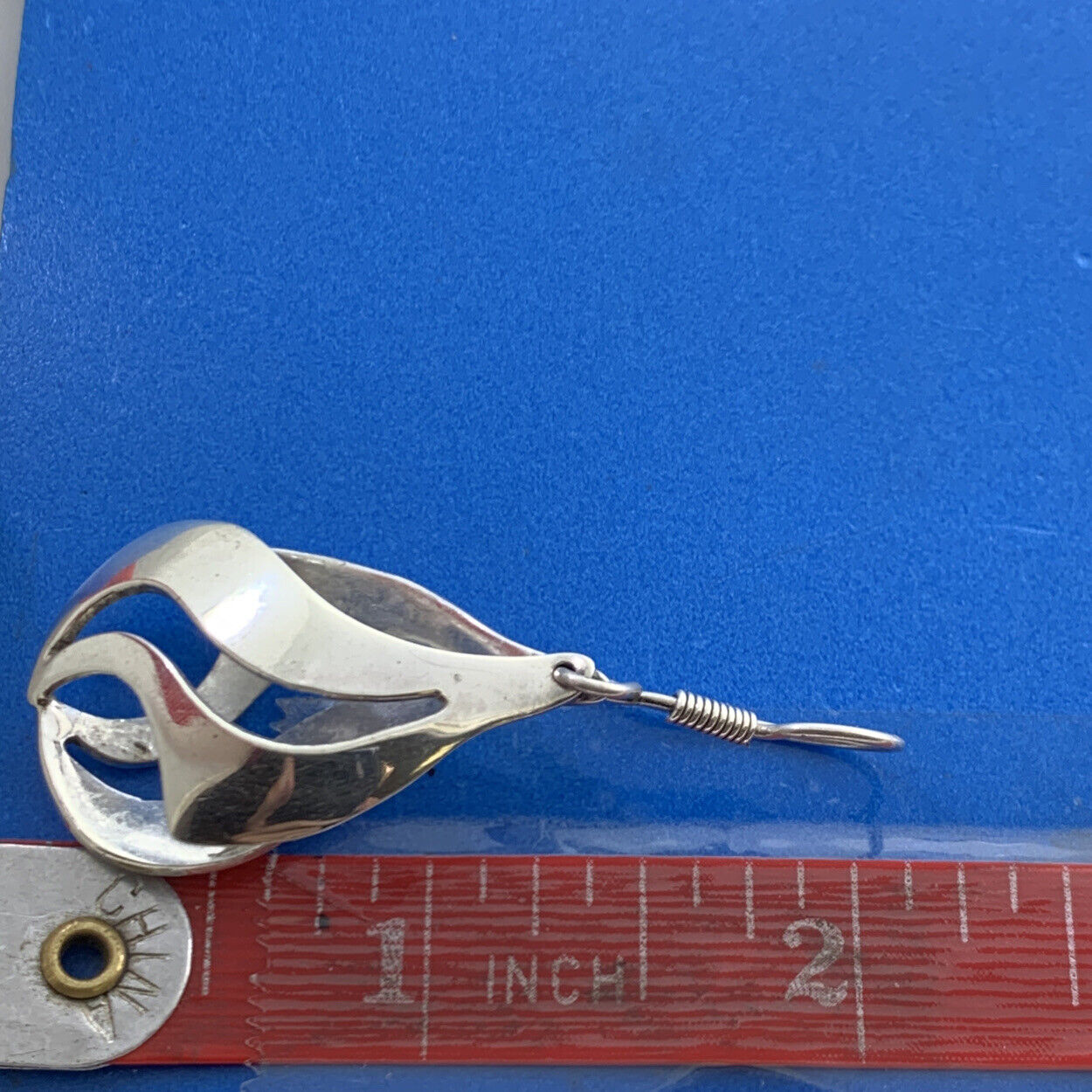 925 Sterling Silver Modernist Cut Out 3D Drop Dangle Earrings