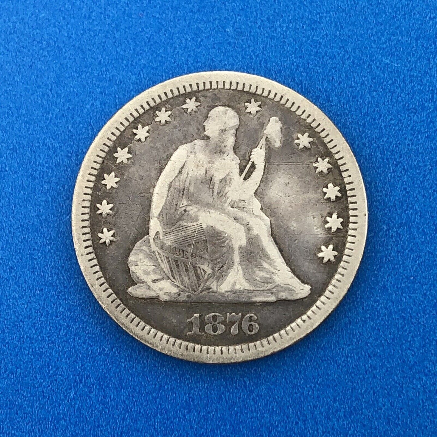 1876 P Silver Liberty Seated Quarter Dollar Type 1 Better Philadelphia Mint Coin