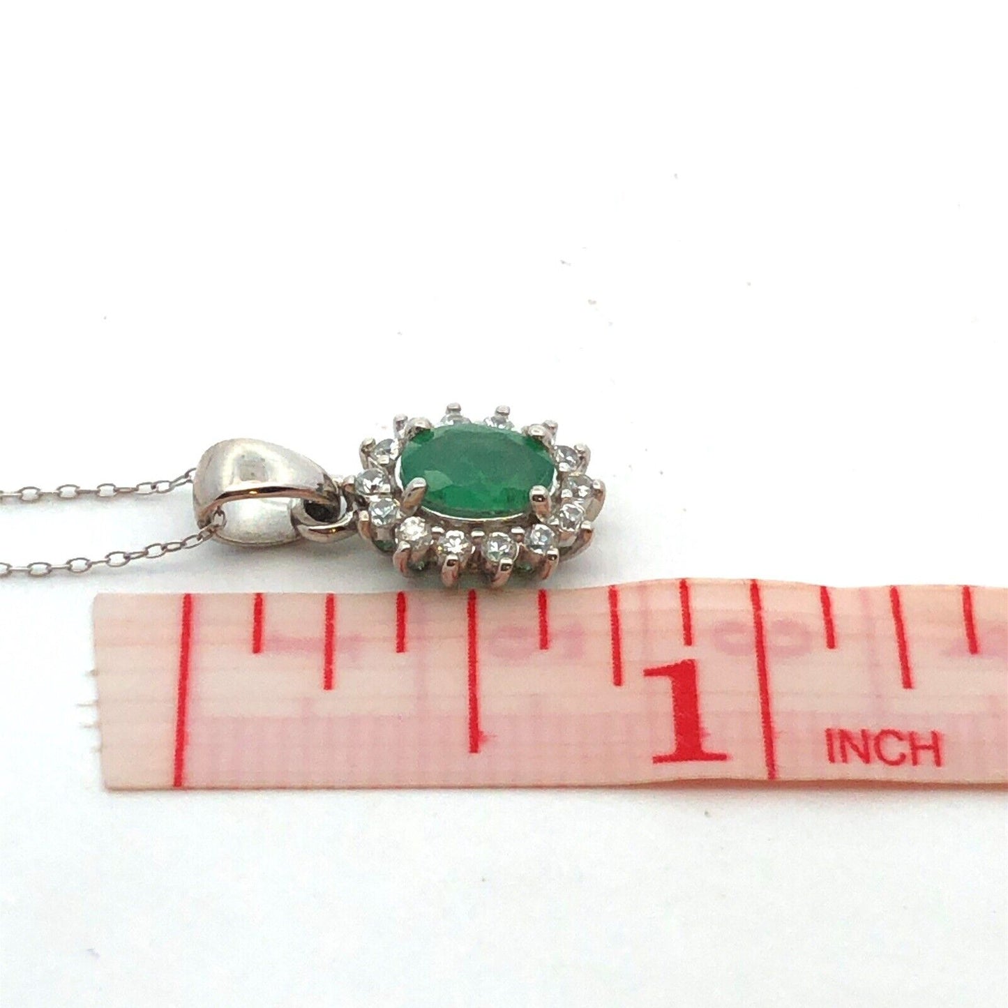 Designer DJoy 925 Sterling Silver Oval Zambian Emerald Topaz Pendant Necklace