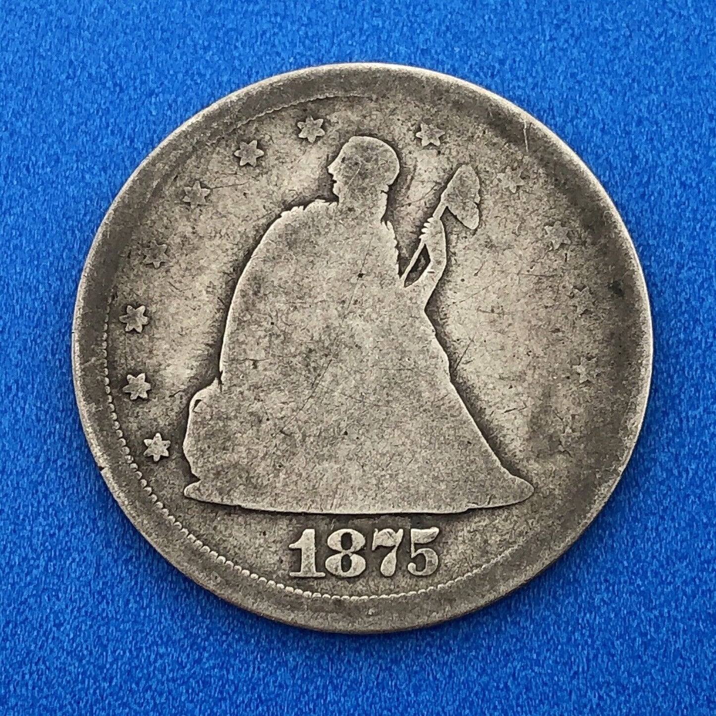 1875 S Silver Seated Liberty Twenty Cent Piece 3 Year Type San Francisco Coin