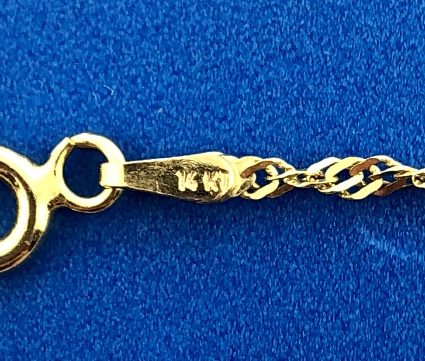 Retro 14K Yellow White Rose Gold Tri-Colored Diamond Cut Twisted Chain Necklace