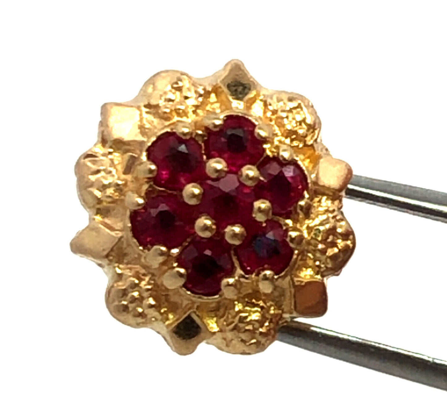 Designer 14K Yellow Gold Round Ruby Slide Bracelet Charm