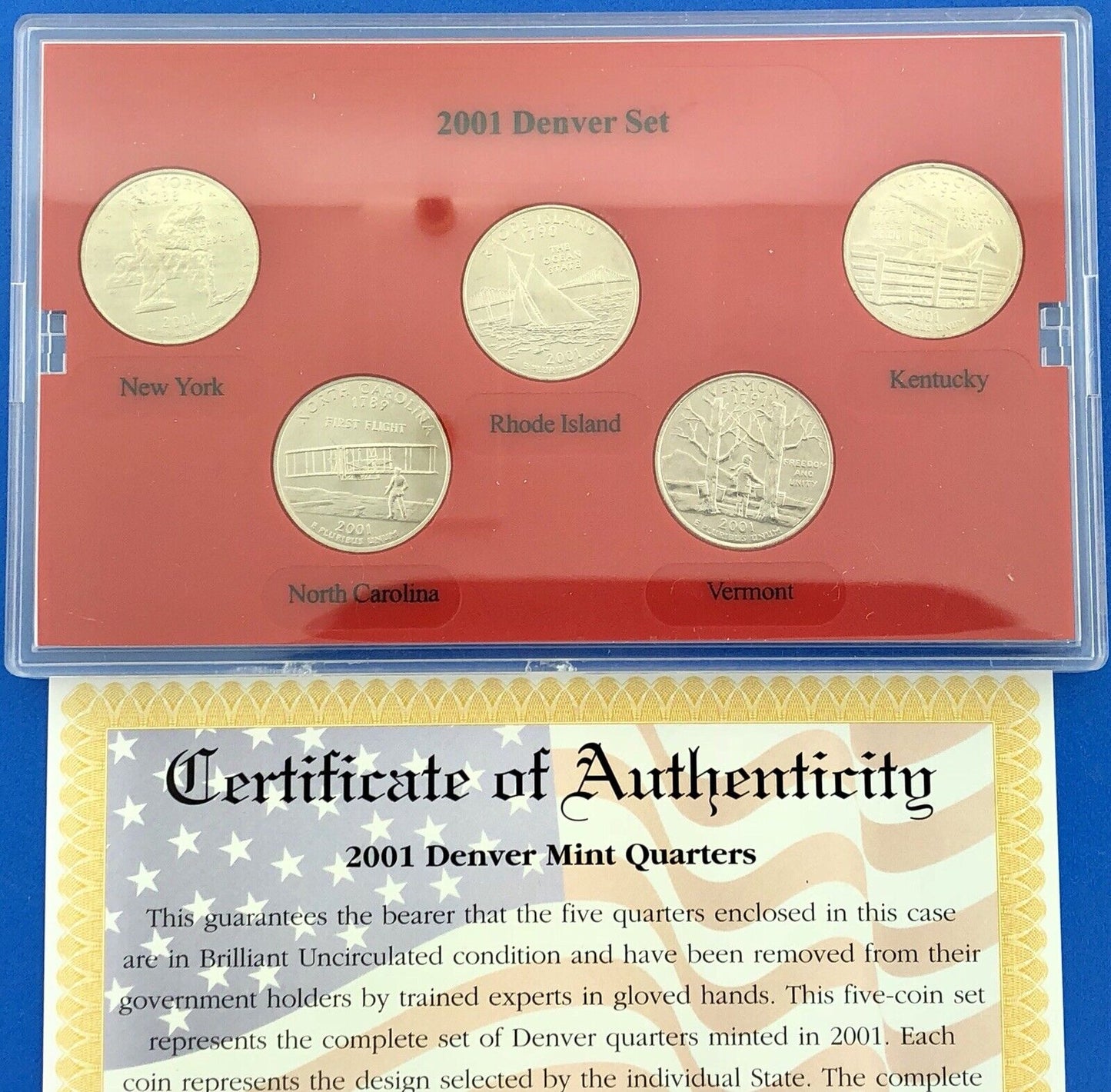 2001 P D State Quarter Collection Platinum Gold Philadelphia Denver 20 Coin Lot