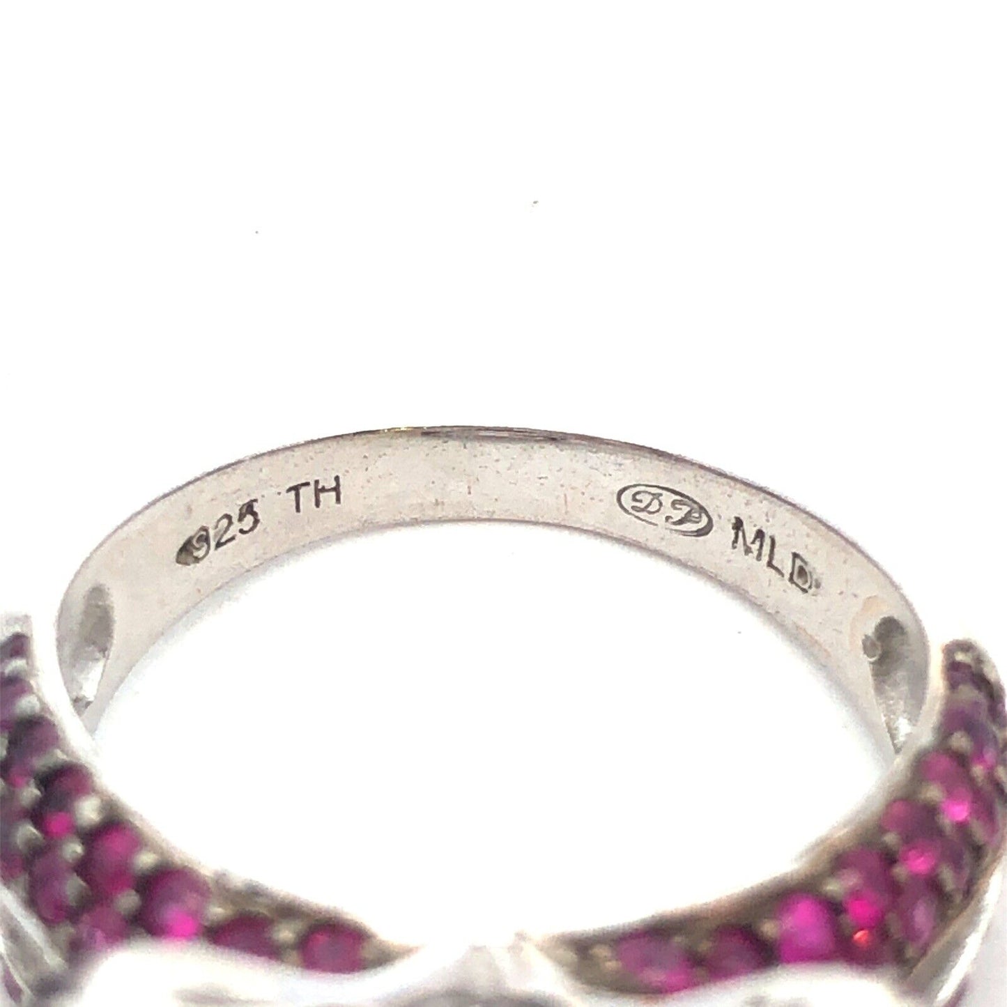 Sterling Silver London Blue Topaz Ruby Diamond Statement Cocktail Ring