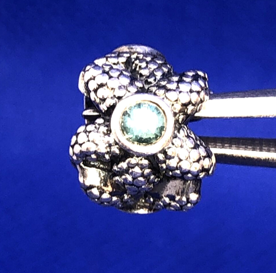 Retired PANDORA ALE 925 Sterling Silver Blue Spinel Sea Starfish Charm 791163
