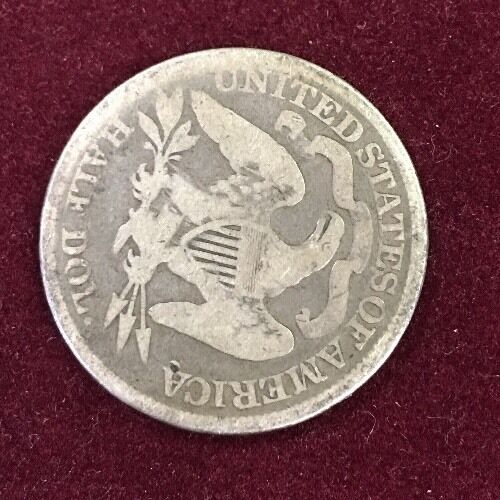 1873 US Coinage Silver 90% Seated Liberty Half Dollar 50C With Arrows
