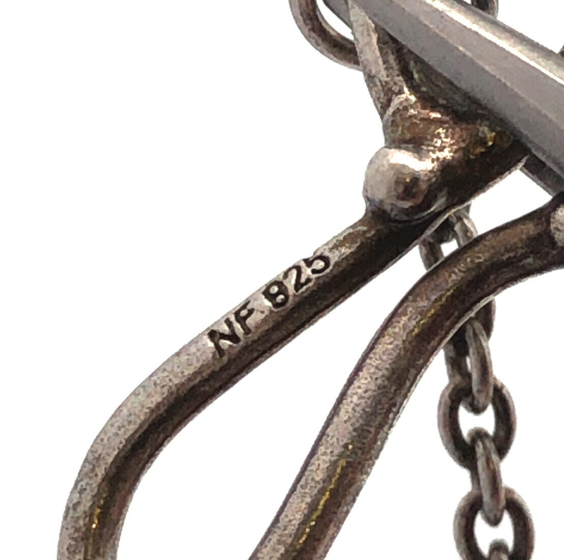 Designer NF 925 Sterling Silver Oval Amethyst Beaded Statement Chain Necklace