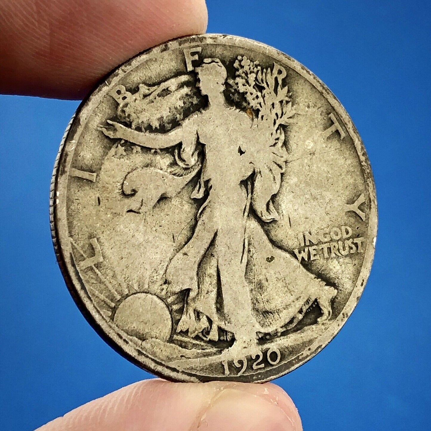 1920 D Walking Liberty Silver Half Dollar 50c Better Key Scarce Denver Mint Coin