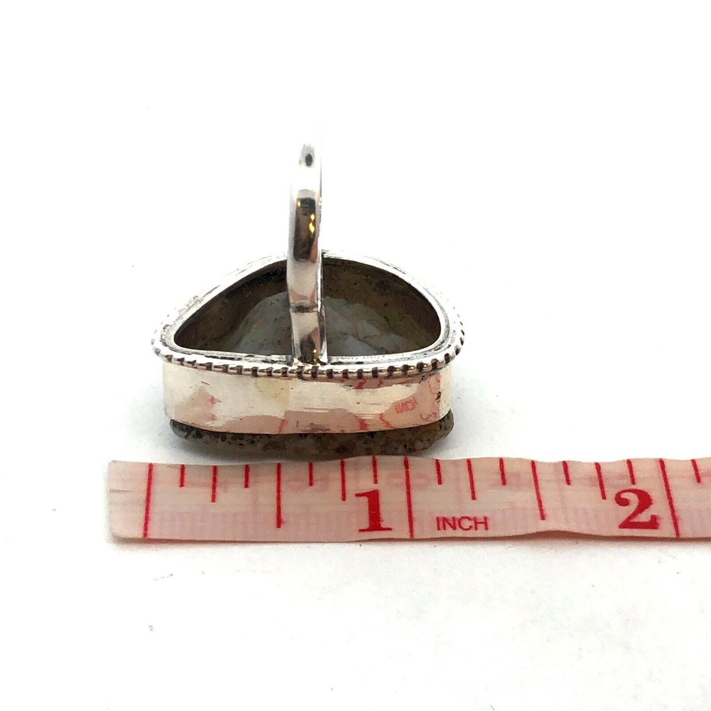 Designer IW India 925 Sterling Silver White Druzy Quartz Statement Ring