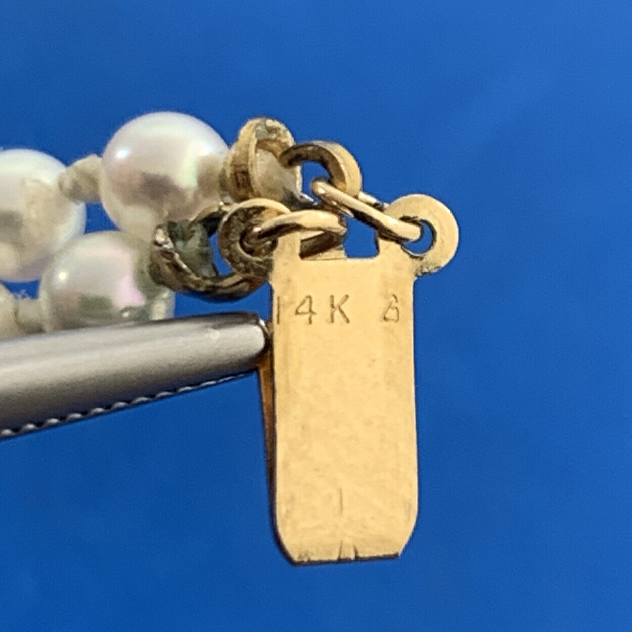 14K Yellow Gold Pearl Double Strand Hand Knotted Necklace