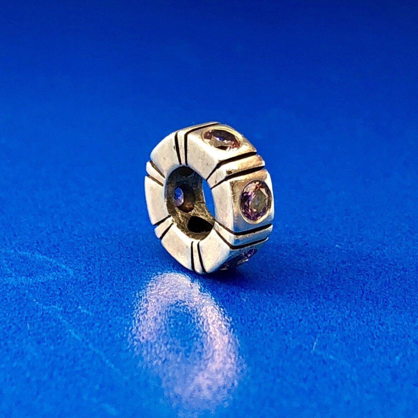 Authentic Pandora Sterling Silver 925 Pink CZ Trinity Spacer Charm #790368PCZ RT