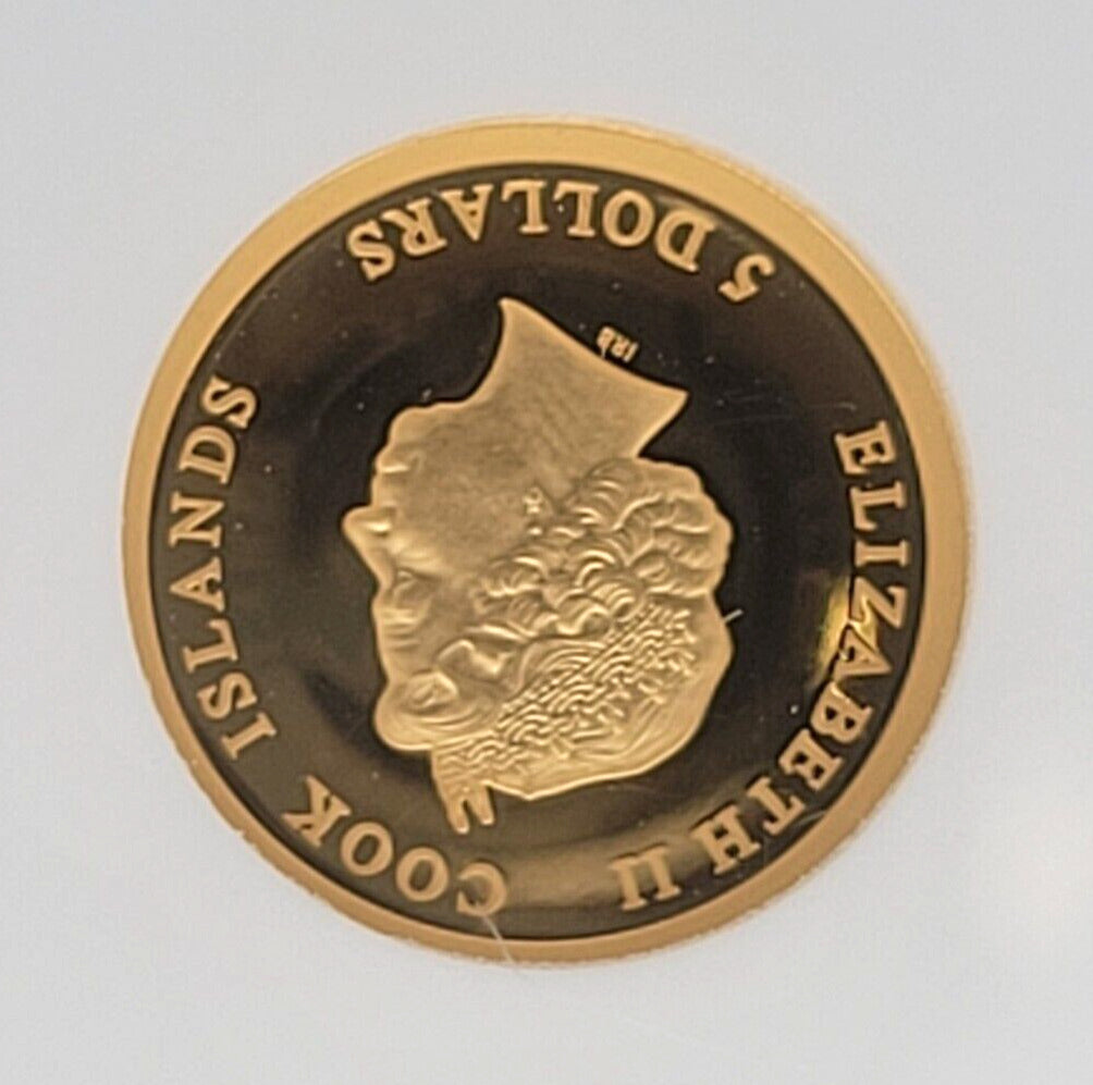 2021 $5 Cook Islands NGC PF70 Proof Cameo Mr. Bean Teddy 1/2g .999 Gold Coin