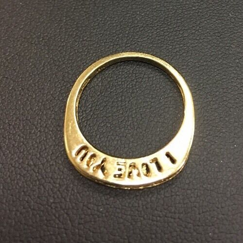 14K Yellow Gold Diamond Channel Set "I LOVE YOU" Engagement Wedding Ring