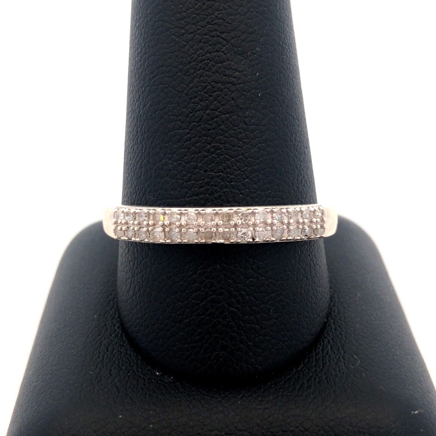 Designer DJoy 925 Sterling Silver Round Diamond Pave Anniversary Band Ring