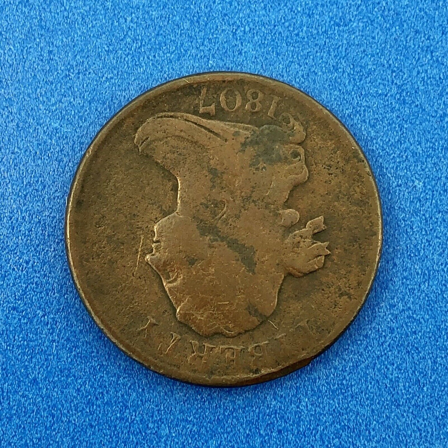 1807 P Draped Bust Copper Half Cent Early US Copper Better Key Philadelphia Coin