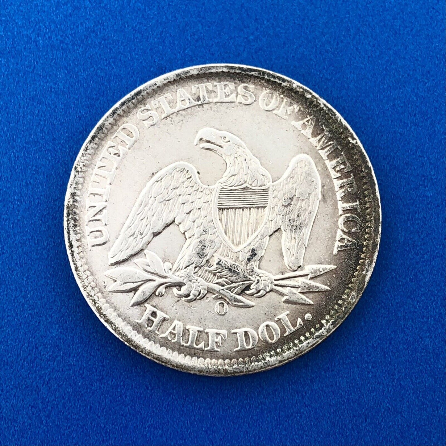 1858 O Silver Seated Liberty Half Dollar New Orleans Possible Lamination Error