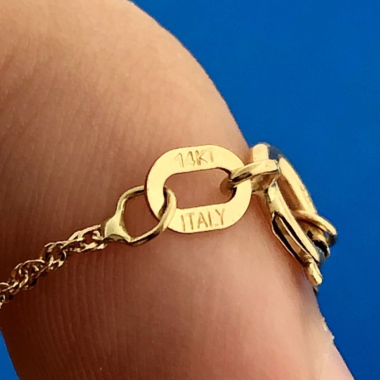 Retro Italy 14K Yellow Gold Diamond Cut Chain 6.5 MM Pearl Station Necklace