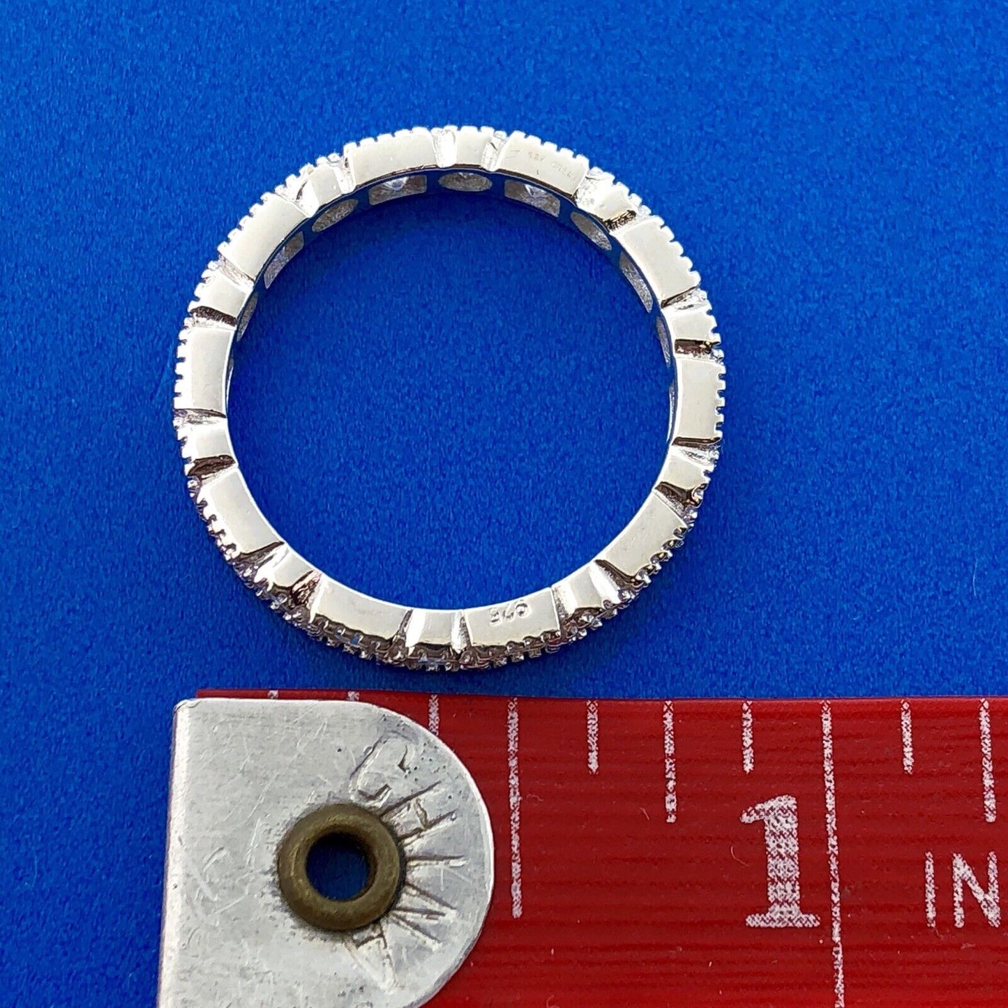 Gorgeous 925 Sterling Silver Cubic Zirconia CZ Infinity Anniversary Band Ring