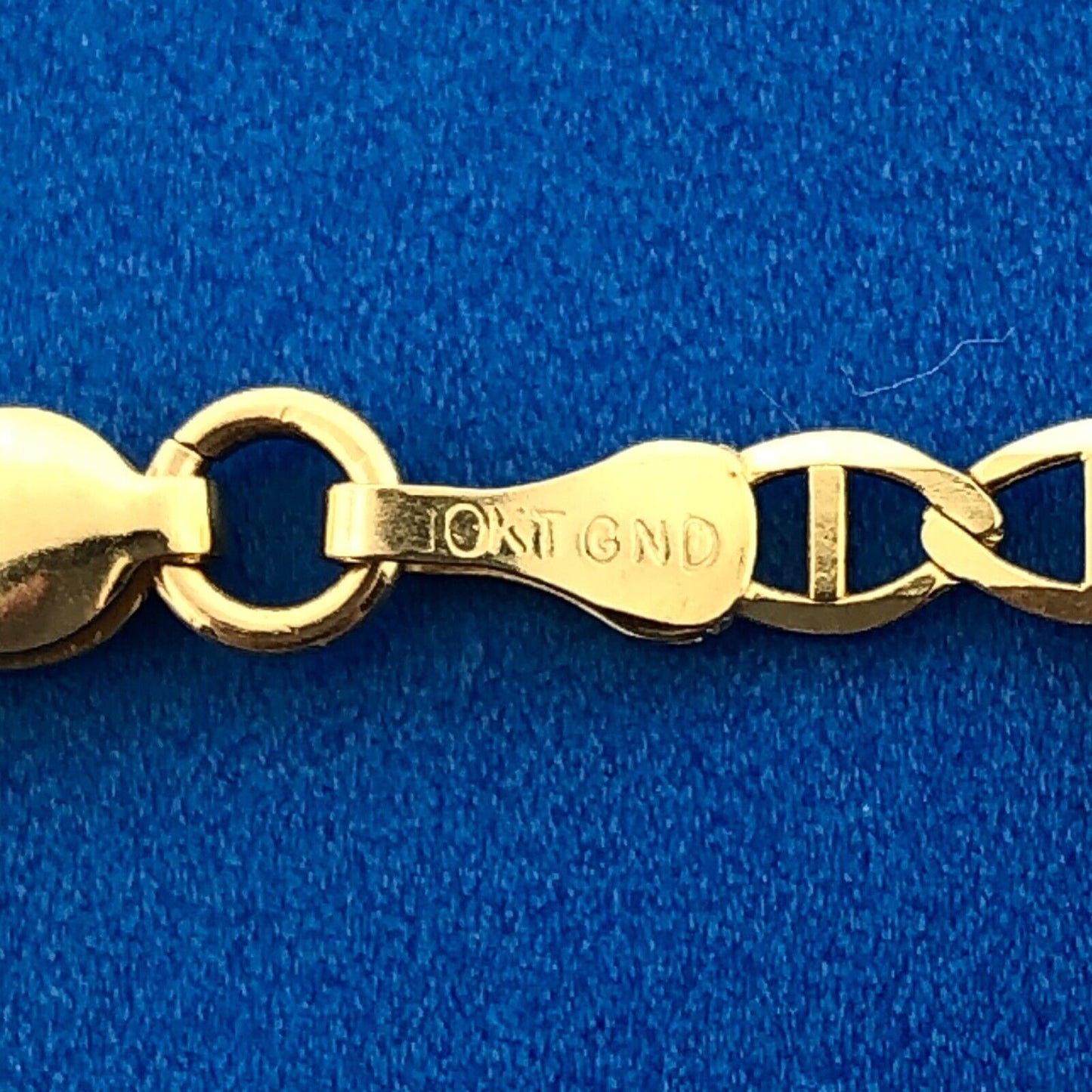 10k Yellow Gold Oval Link Variation 9.25" Lobster Claw Chain Bracelet Anklet