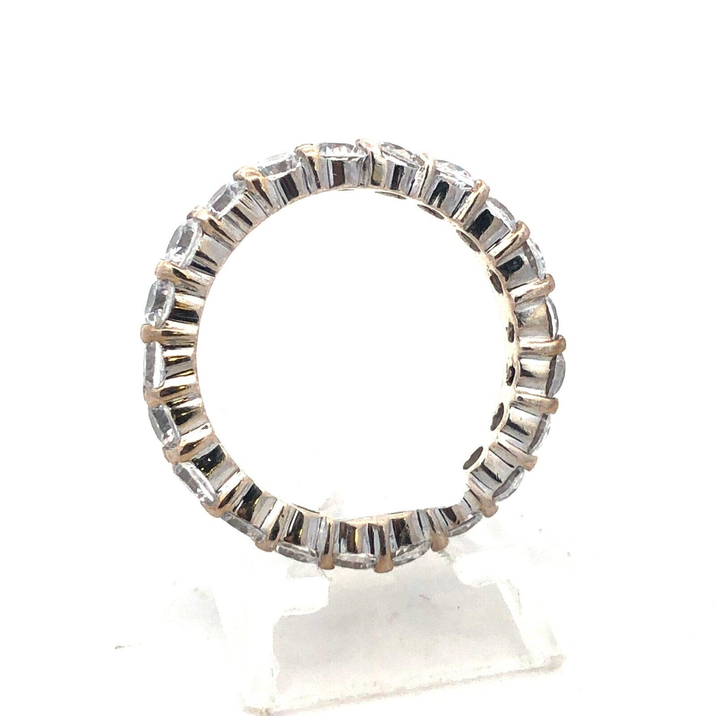Designer 925 Sterling Silver Round Cubic Zirconia Eternity Anniversary Band Ring