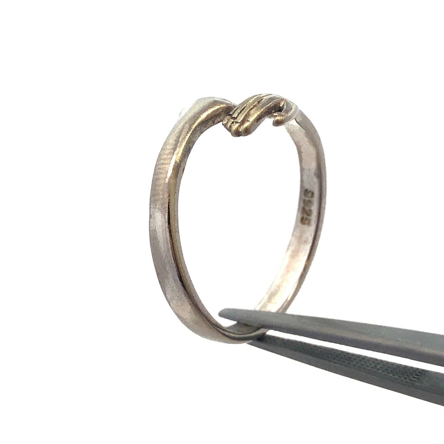 Estate 925 Sterling Silver Hamsa Arms Hands Hug Hugging Bypass Ring