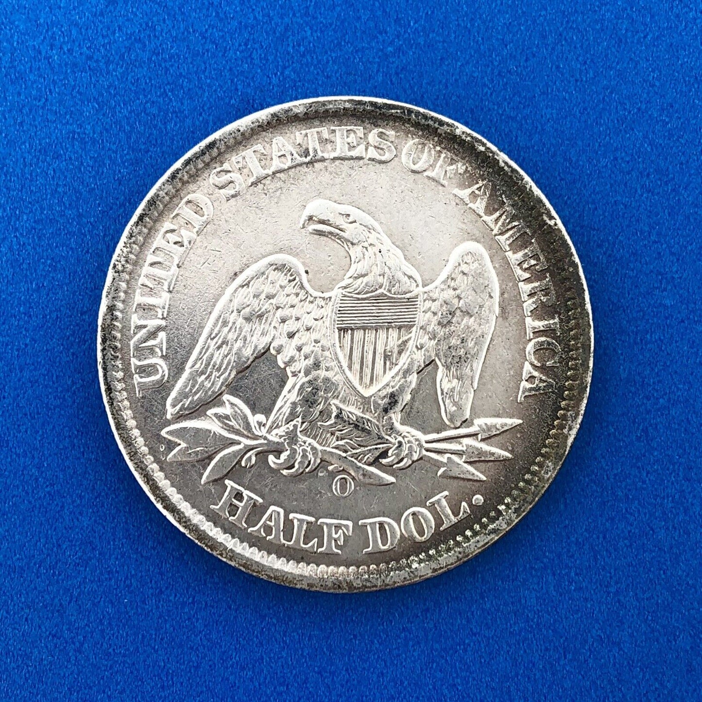 1858 O Silver Seated Liberty Half Dollar New Orleans Possible Lamination Error