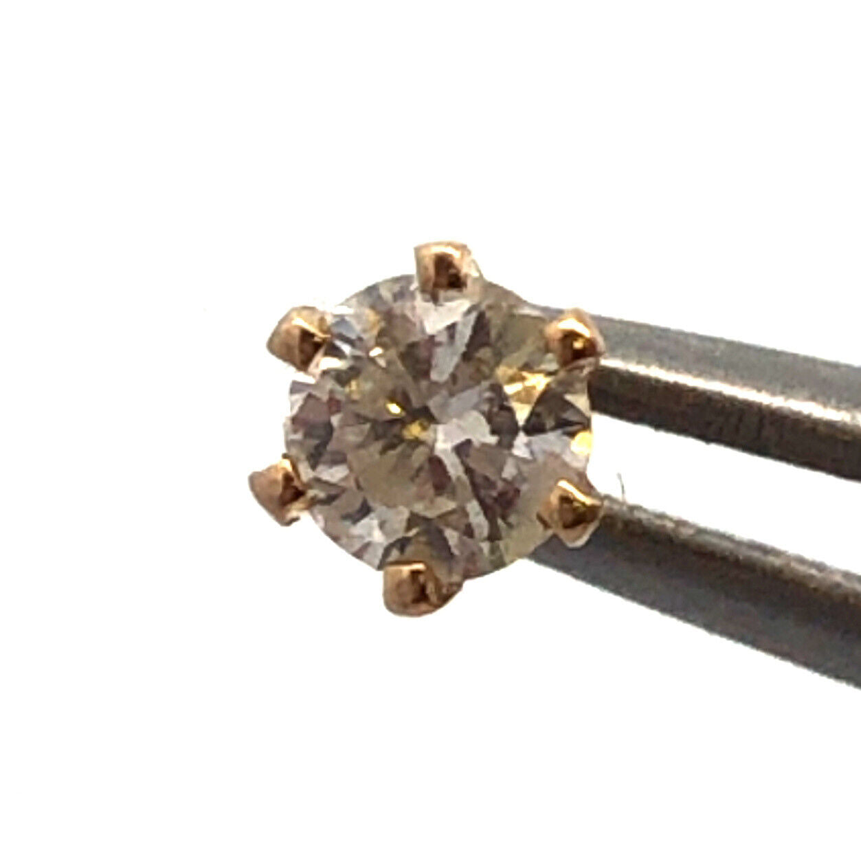 Designer 14K Yellow Gold Round Diamond Solitaire Everyday Stud Earrings