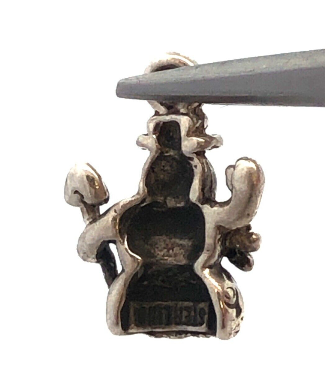 Vintage 925 Sterling Silver Snowman Christmas Holidays Dangle Charm
