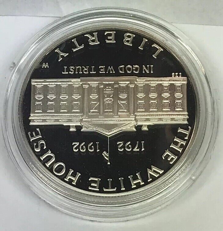 1992 W White House 200th Anniversary Commemorative Proof Silver Dollar OMP/COA