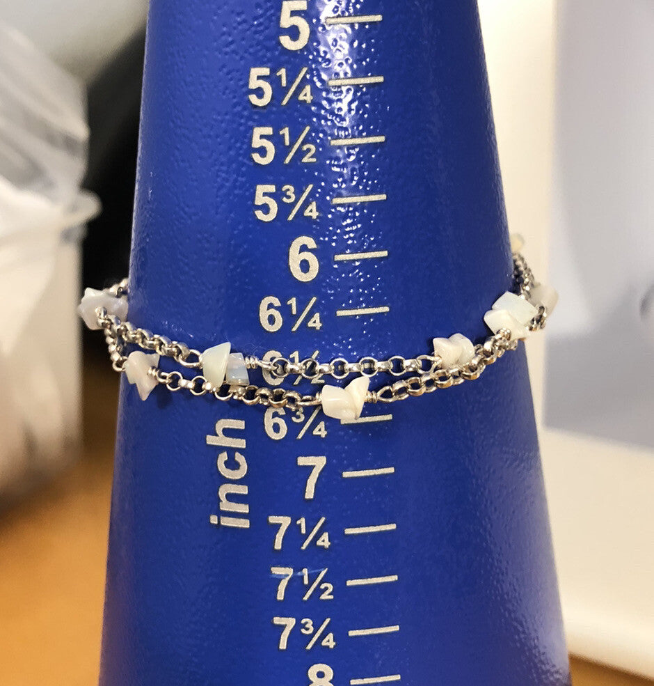 925 Sterling Silver Retired Mignon Faget Rainbow Moonstone Chain Toggle Bracelet