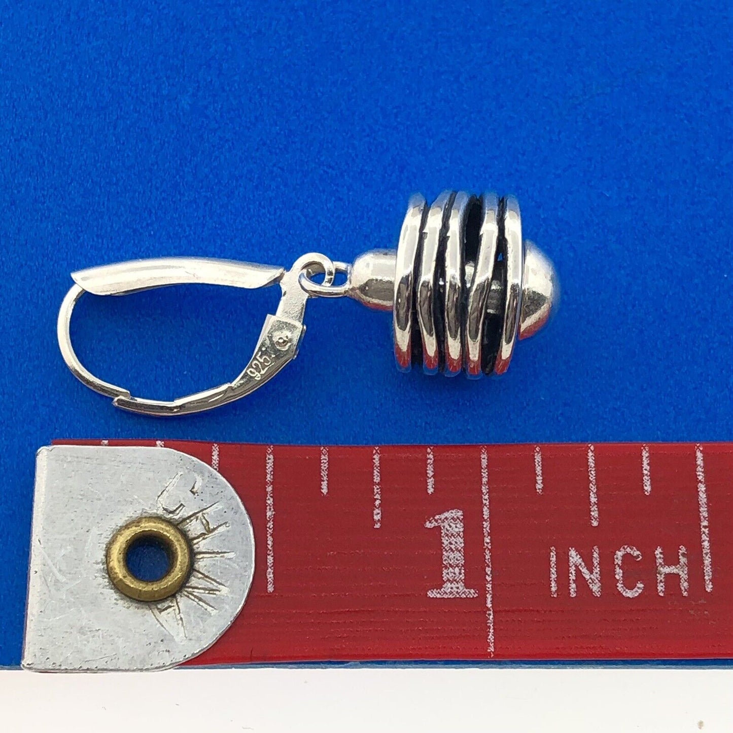 Stunning Sterling Silver 925 Coil Ring Leverback Dangle Earrings