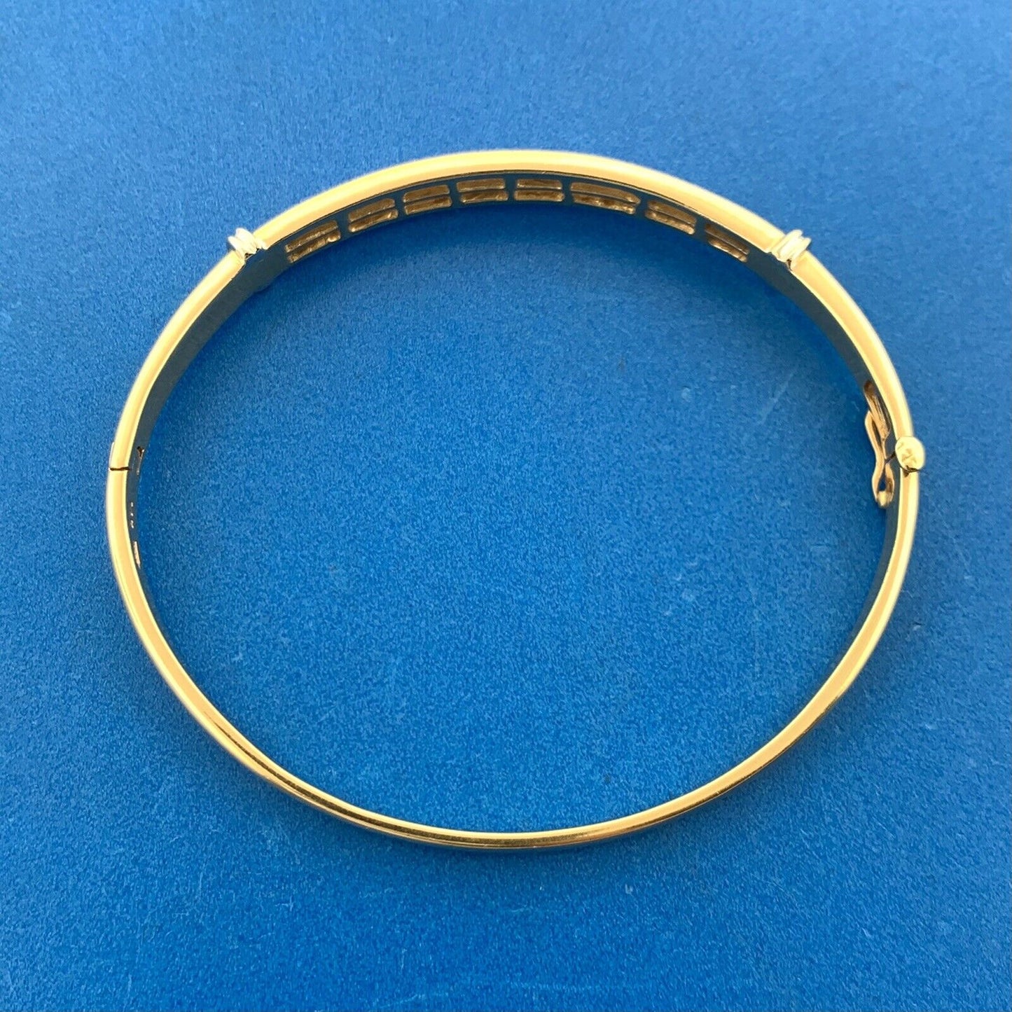 Designer 14K Yellow Gold Princess Channel Set Diamond Hinged Bangle Bracelet