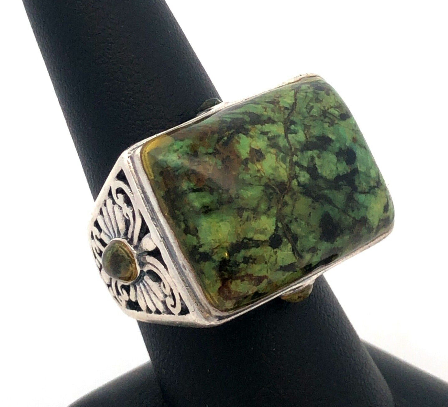 Vintage CFJ Sterling Silver Rectangle Maw Sit Sit Butterfly Statement Ring