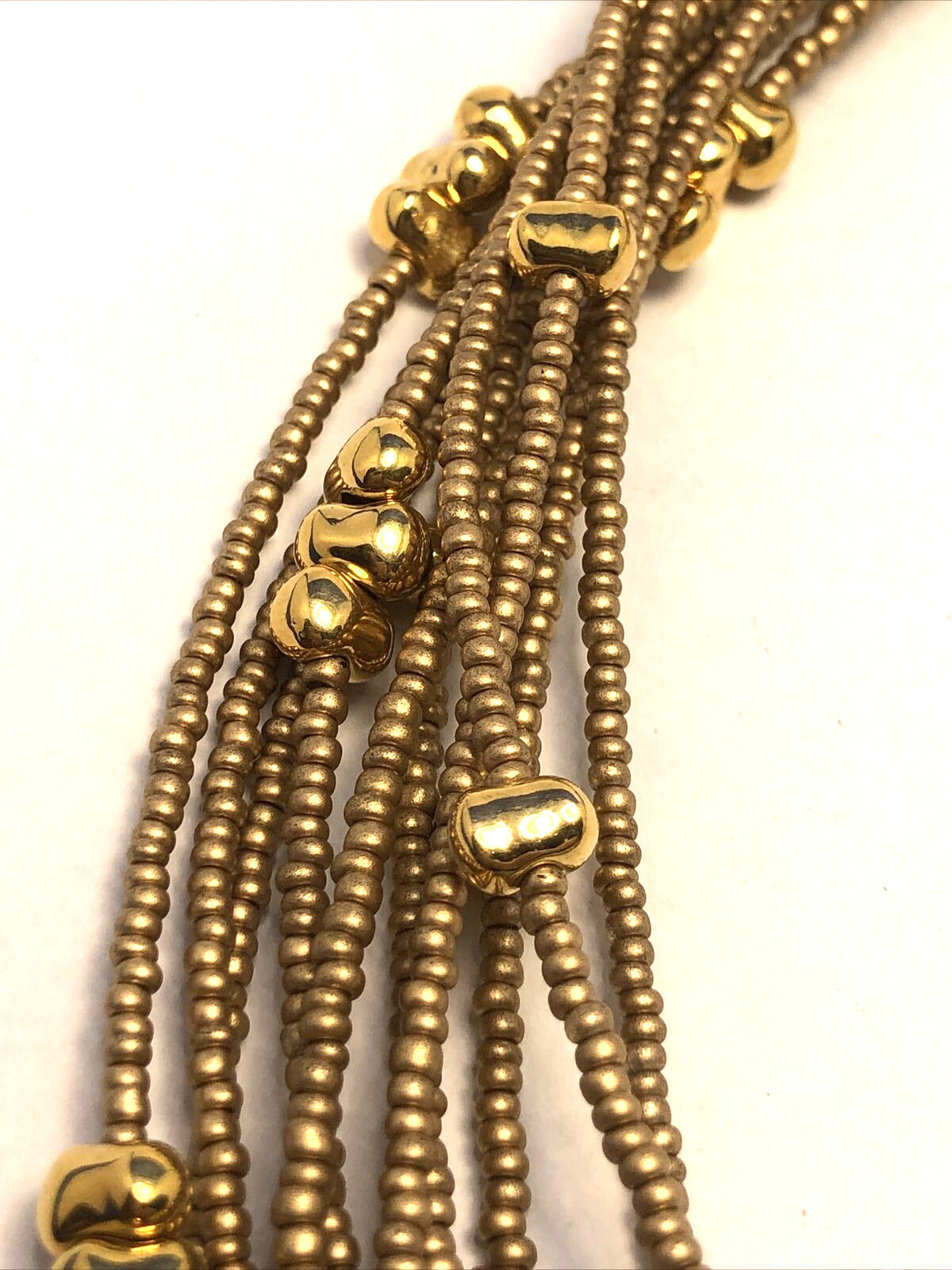 Joan Rivers Gold Tone Beaded 10-Strand Metal Disc Statement Necklace