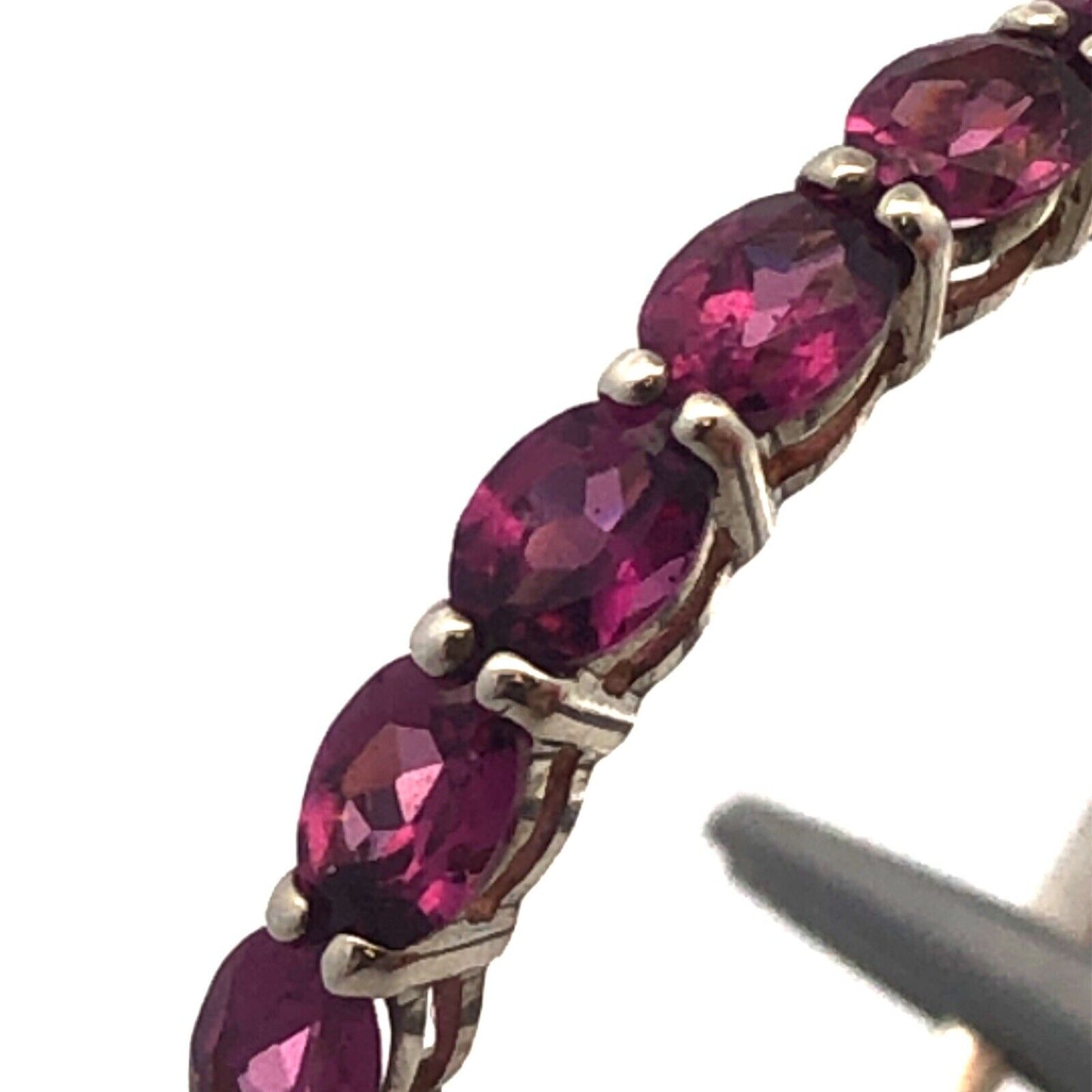 Designer STS 925 Sterling Silver Oval Pink Tourmaline Stackable Band Ring